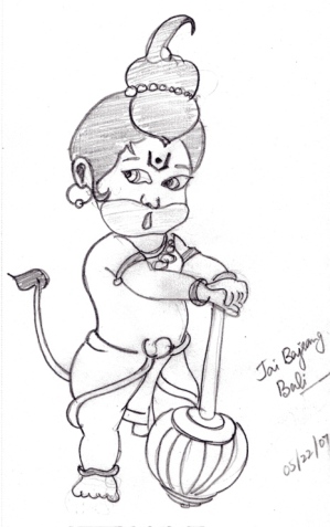 Baby Hanuman Sketch